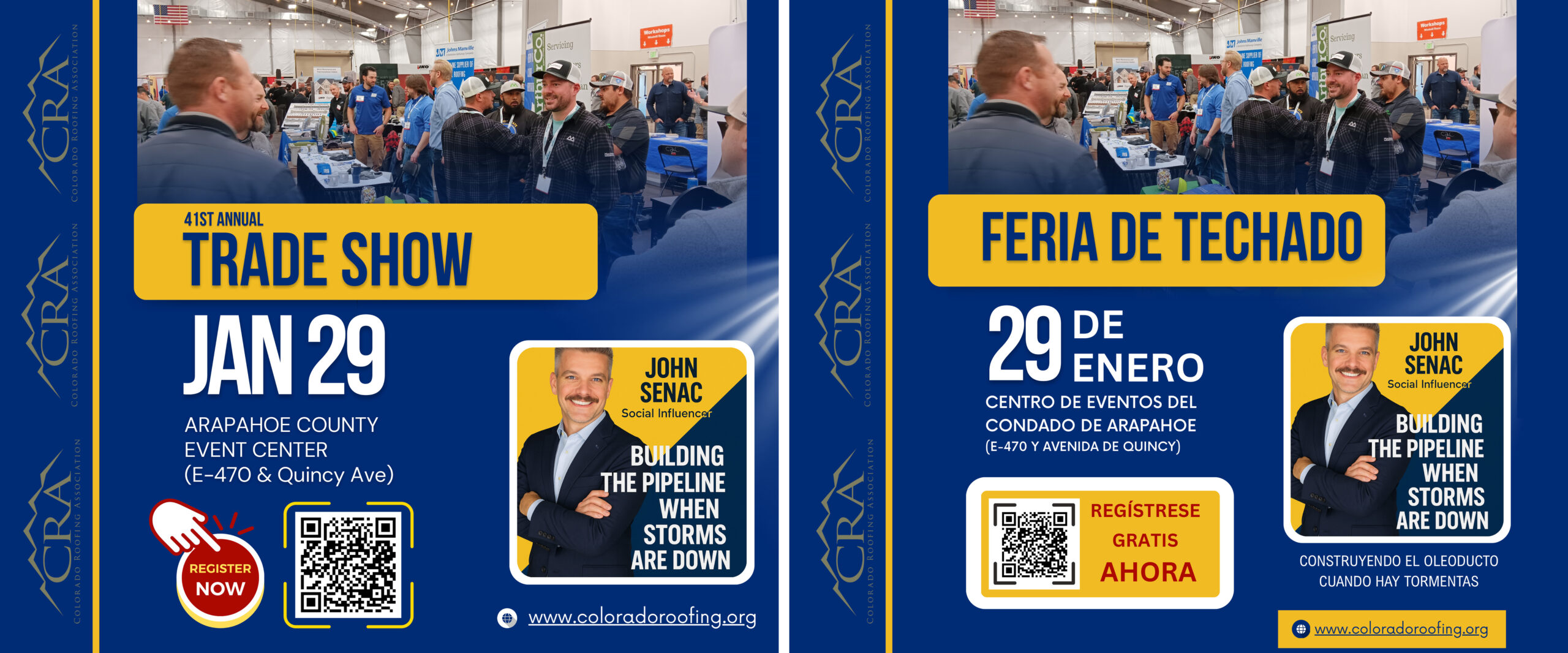 CRA 2026 Trade Show Flyer in english and spanish
