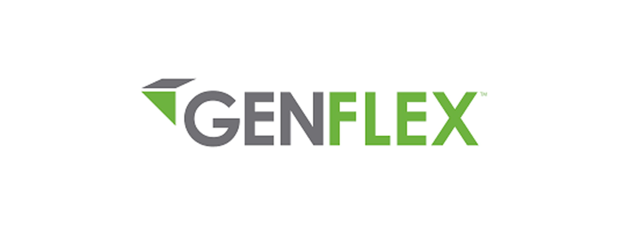 Genflex green and grey color logo
