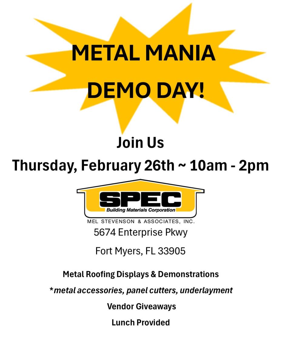 SPEC Metal Mania Flyer Fort Myers