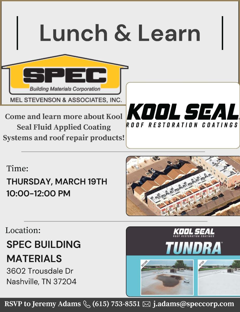 SPEC Kool Seal Lunch and Learn Flyer